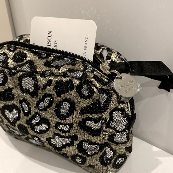 Louison Paris Depose Sequin Leopard Sparkle  Silver Black Metallic Bag Clutch 🤍 - Picture 4 of 16